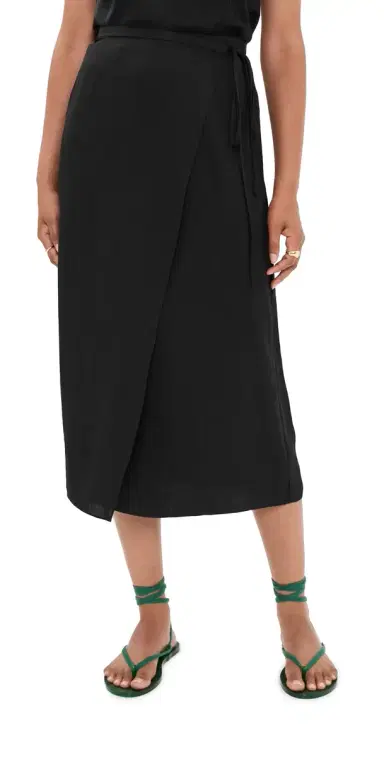 Tibi Summer Slip Wrap Skirt Black | Thumbnail 1 Tibi Summer Slip Wrap Skirt Black | Thumbnail 1