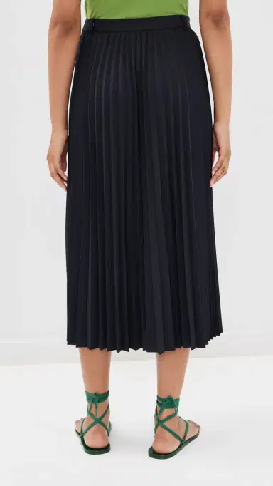 Tibi Pleated Sunray Skirt Navy | Thumbnail 3