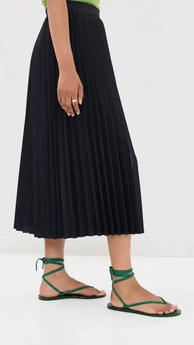 Tibi Pleated Sunray Skirt Navy | Thumbnail 4