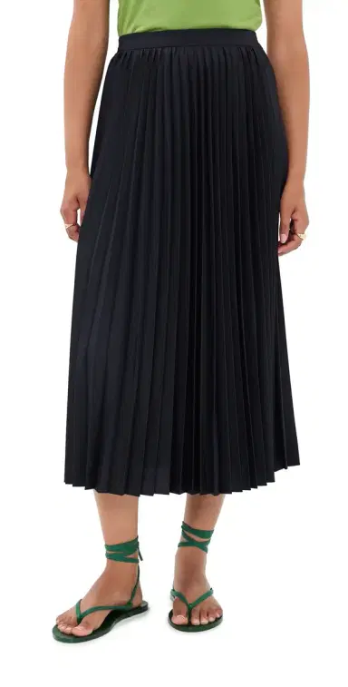 Tibi Pleated Sunray Skirt Navy | Thumbnail 1