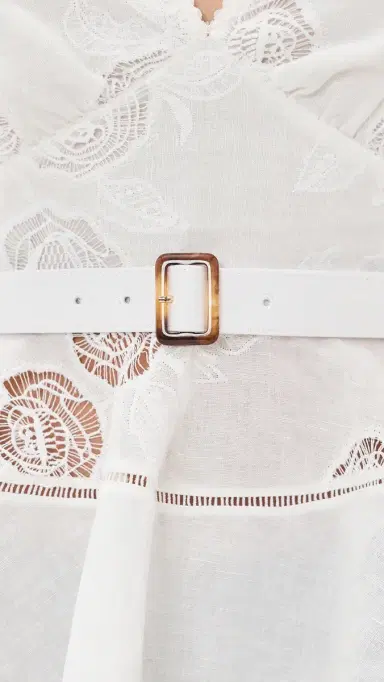 Self-Portrait Linen Peplum Top White | Thumbnail 6