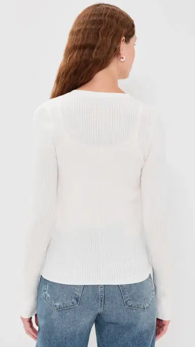 Sold Out NYC The Ribbed Favorite Cardigan In Cream Cream L | Thumbnail 3 Sold Out NYC The Ribbed Favorite Cardigan In Cream Cream L | Thumbnail 3