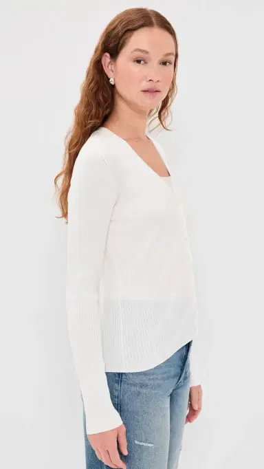 Sold Out NYC The Ribbed Favorite Cardigan In Cream Cream L | Thumbnail 4 Sold Out NYC The Ribbed Favorite Cardigan In Cream Cream L | Thumbnail 4