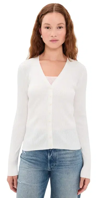 Sold Out NYC The Ribbed Favorite Cardigan In Cream Cream L | Thumbnail 1 Sold Out NYC The Ribbed Favorite Cardigan In Cream Cream L | Thumbnail 1