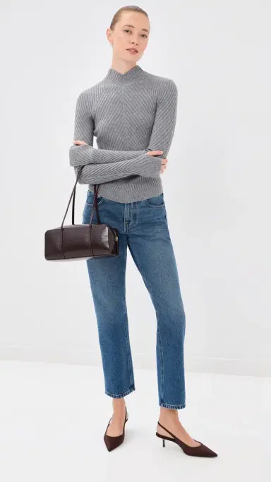 Victoria Beckham Georgia Jumper Grey Marl | Thumbnail 5 Victoria Beckham Georgia Jumper Grey Marl | Thumbnail 5