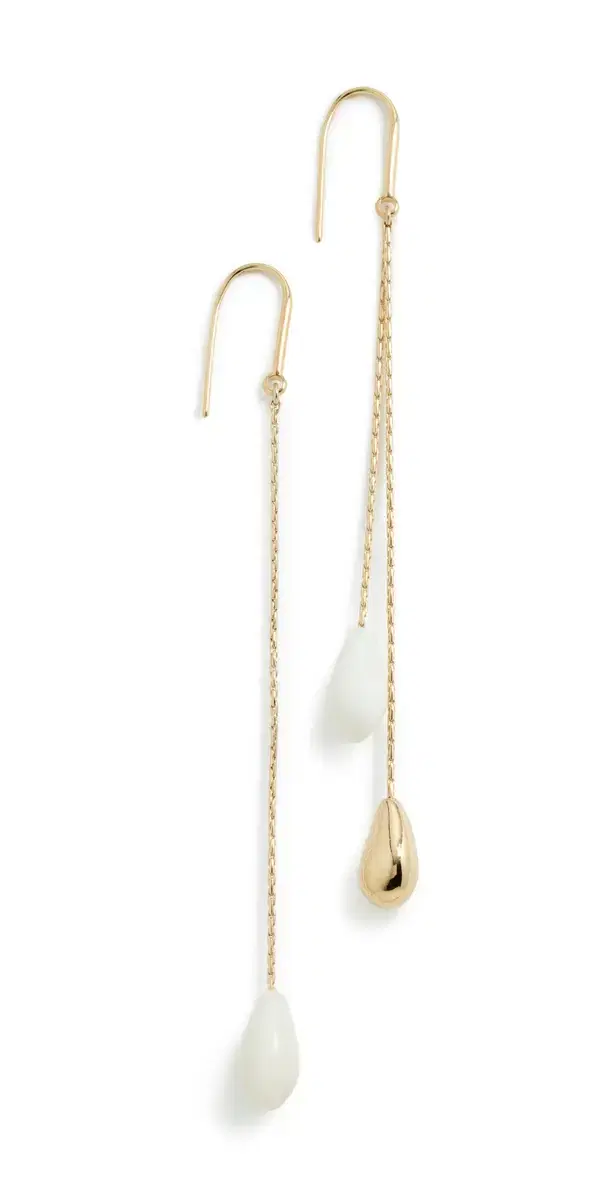 Isabel Marant Asymmetric Earrings Ecru One Size