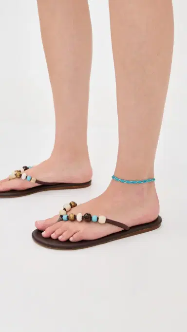 Ancient Greek Sandals Saionara Bead Flip Flops Brown 36 | Thumbnail 4
