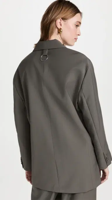 Tibi Tropical Wool Liam Blazer Dark Stone | Thumbnail 3