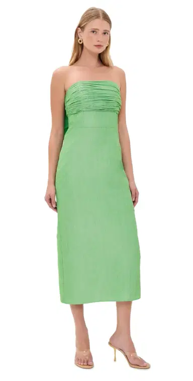 Shoshanna Katerina Midi Dress Verde 0 | Thumbnail 1 Shoshanna Katerina Midi Dress Verde 0 | Thumbnail 1