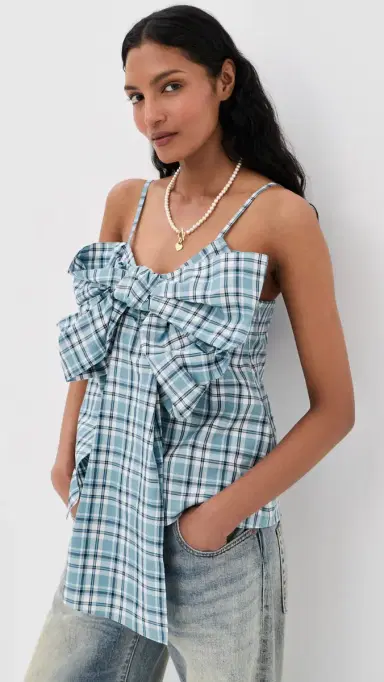 Acne Studios Tanessa Summery Blouse Blue/White 40 | Thumbnail 2