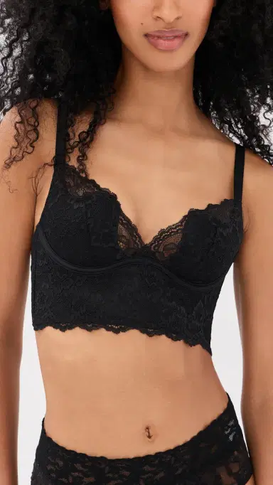 Fleur du Mal Bianca Lace Seduce U- Plunge Bra Black 36C | Thumbnail 2