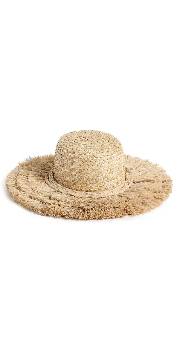 Fringe Straw Hat Metallic One Size