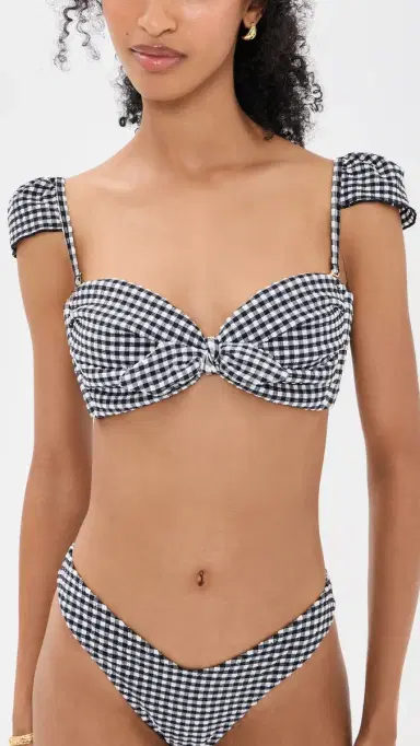 Montce Gingham Cabana Bikini Top Black & White Gingham M | Thumbnail 2