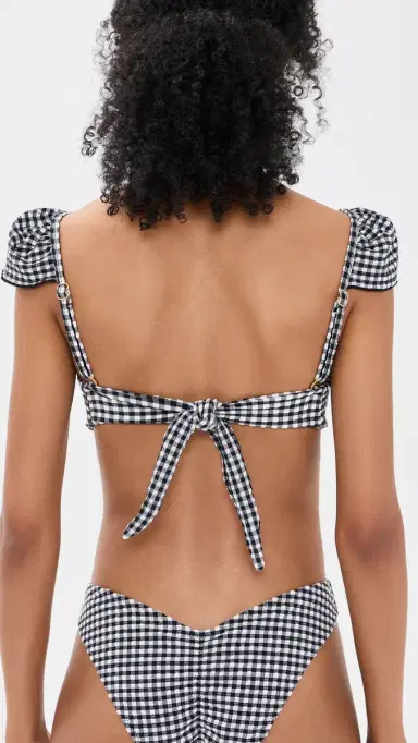 Montce Gingham Cabana Bikini Top Black & White Gingham M | Thumbnail 3
