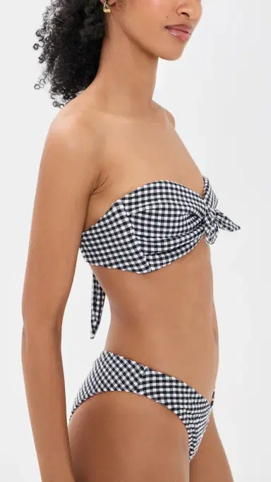 Montce Gingham Cabana Bikini Top Black & White Gingham M | Thumbnail 4