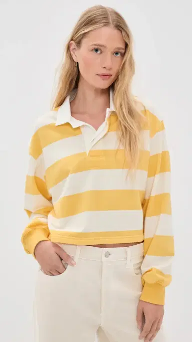 Denimist Charlie Rugby Tee Jumbo Yellow Stripe | Thumbnail 2 Denimist Charlie Rugby Tee Jumbo Yellow Stripe | Thumbnail 2
