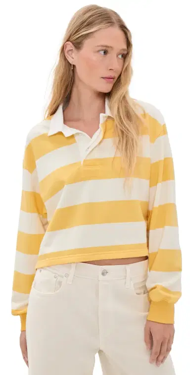 Denimist Charlie Rugby Tee Jumbo Yellow Stripe | Thumbnail 1 Denimist Charlie Rugby Tee Jumbo Yellow Stripe | Thumbnail 1