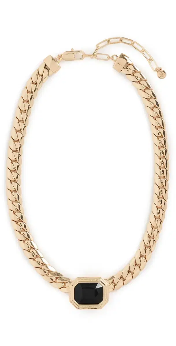 Ettika Emerald Deco Necklace Black One Size