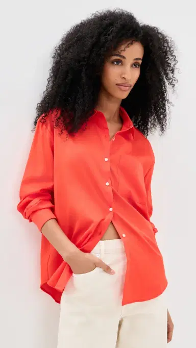 LESET Yoko Classic Button Down Feu M | Thumbnail 2