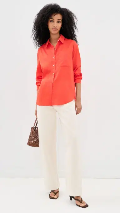 LESET Yoko Classic Button Down Feu M | Thumbnail 5