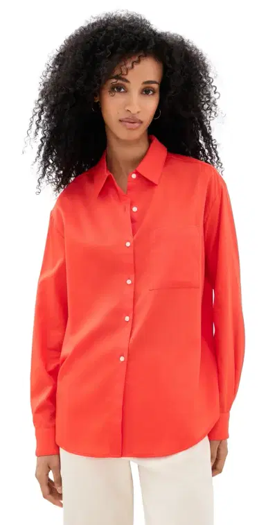 LESET Yoko Classic Button Down Feu M | Thumbnail 1