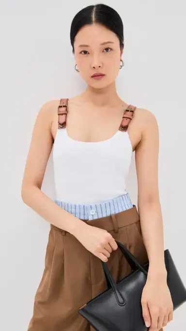 Monse Leather Strap Tank Top | Thumbnail 2