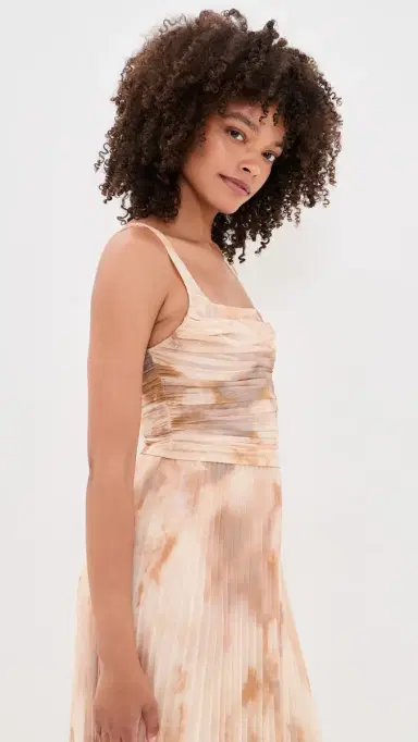 L'Agence Rasha Shirred Tank Frappe Multi Tie Dye | Thumbnail 4 L'Agence Rasha Shirred Tank Frappe Multi Tie Dye | Thumbnail 4