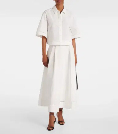 RÓHE Róhe Embroidered cotton poplin maxi skirt | Thumbnail 4