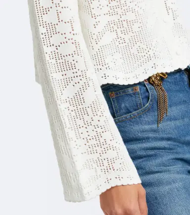 Chloé Chloé Pointelle scalloped cotton cardigan | Thumbnail 2 Chloé Chloé Pointelle scalloped cotton cardigan | Thumbnail 2