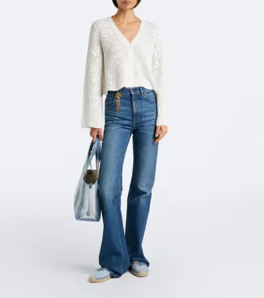 Chloé Chloé Pointelle scalloped cotton cardigan | Thumbnail 3 Chloé Chloé Pointelle scalloped cotton cardigan | Thumbnail 3