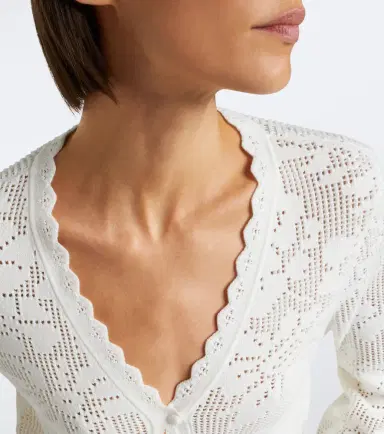 Chloé Chloé Pointelle scalloped cotton cardigan | Thumbnail 5 Chloé Chloé Pointelle scalloped cotton cardigan | Thumbnail 5