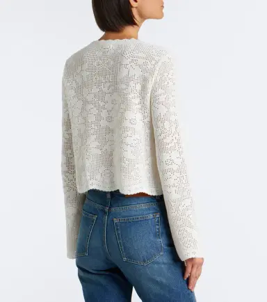 Chloé Chloé Pointelle scalloped cotton cardigan | Thumbnail 6 Chloé Chloé Pointelle scalloped cotton cardigan | Thumbnail 6
