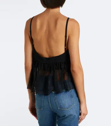 Chloé Chloé Ruffled silk crêpe de chine top | Thumbnail 2