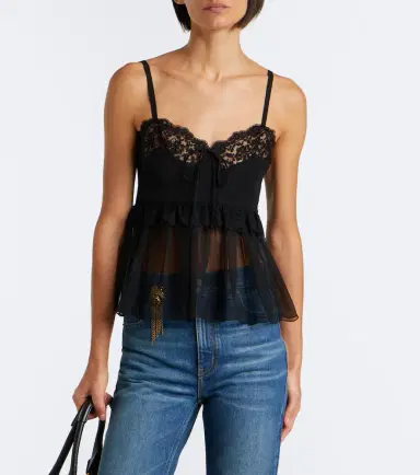 Chloé Chloé Ruffled silk crêpe de chine top | Thumbnail 5