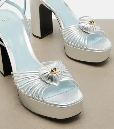 Valentino Garavani Caur Royal metallic leather platform sandals | Thumbnail 3 Valentino Garavani Caur Royal metallic leather platform sandals | Thumbnail 3