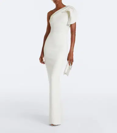Safiyaa One-shoulder crêpe gown | Thumbnail 3 Safiyaa One-shoulder crêpe gown | Thumbnail 3