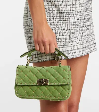 Valentino Garavani Rockstud Spike Small suede top-handle bag | Thumbnail 5 Valentino Garavani Rockstud Spike Small suede top-handle bag | Thumbnail 5