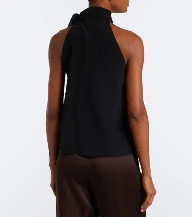 Max Mara Pleated tie-neck silk crêpe de chine top | Thumbnail 2 Max Mara Pleated tie-neck silk crêpe de chine top | Thumbnail 2