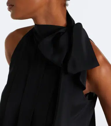 Max Mara Pleated tie-neck silk crêpe de chine top | Thumbnail 5 Max Mara Pleated tie-neck silk crêpe de chine top | Thumbnail 5