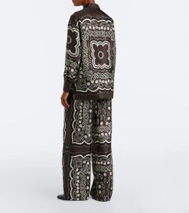 Nili Lotan Morgan printed silk twill wide-leg pants | Thumbnail 5