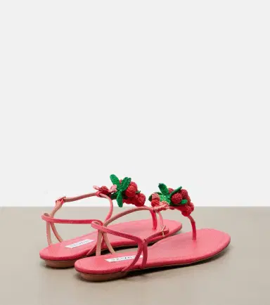 Aquazzura Berry raffia-effect thong sandals | Thumbnail 4 Aquazzura Berry raffia-effect thong sandals | Thumbnail 4