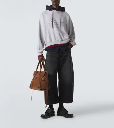 Balenciaga Logo layered cotton jersey hoodie | Thumbnail 3 Balenciaga Logo layered cotton jersey hoodie | Thumbnail 3