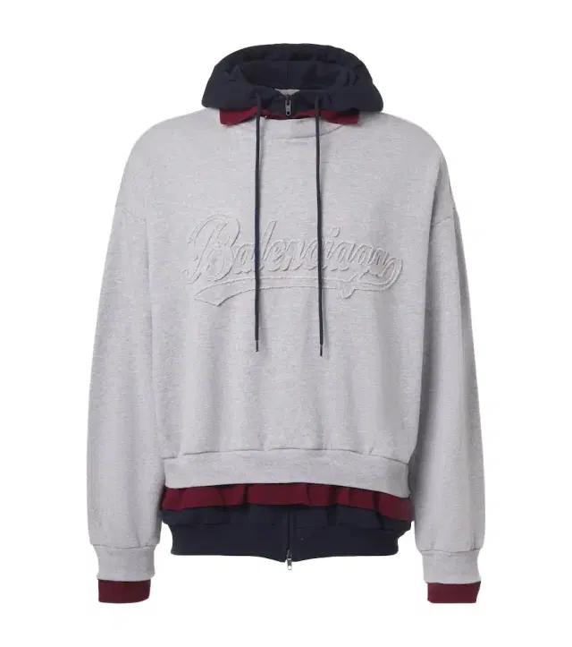 Balenciaga Logo layered cotton jersey hoodie
