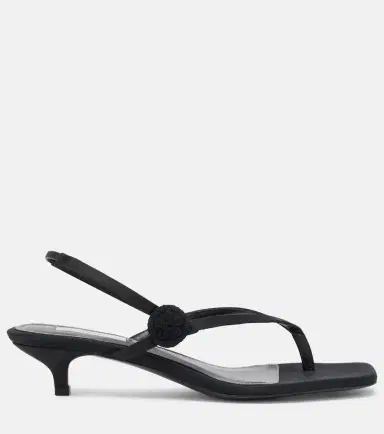 TOTEME Floral-appliqué suede slingback sandals | Thumbnail 3