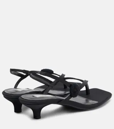TOTEME Floral-appliqué suede slingback sandals | Thumbnail 4