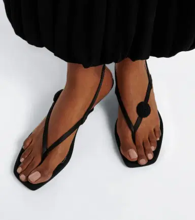 TOTEME Floral-appliqué suede slingback sandals | Thumbnail 5