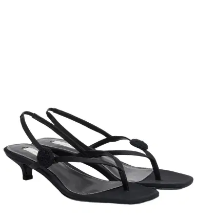 TOTEME Floral-appliqué suede slingback sandals | Thumbnail 1