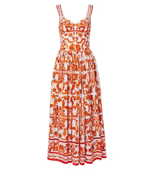 Majolica cotton poplin maxi dress