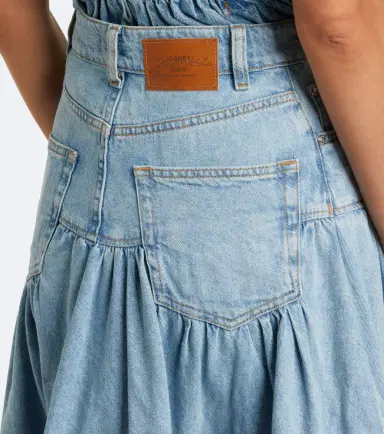 Ganni Ruffled denim midi skirt | Thumbnail 2 Ganni Ruffled denim midi skirt | Thumbnail 2