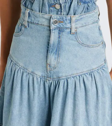 Ganni Ruffled denim midi skirt | Thumbnail 6 Ganni Ruffled denim midi skirt | Thumbnail 6